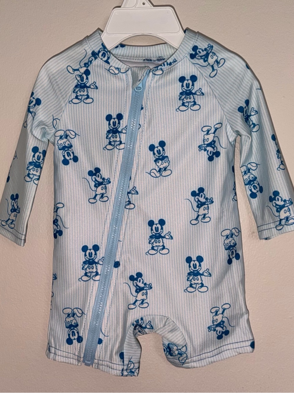 Disney Light Blue Mickey Mouse One-Piece Swim Suit